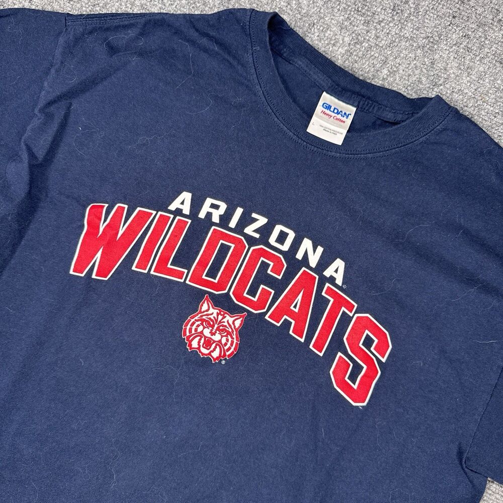 Arizona Wildcats Shirt Mens L Blue NCAA College Gildan Heavy Cotton Graphic Tee